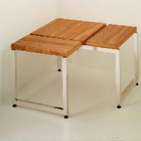 Eﬀegibi Linea Alu Угловая скамейка 76x76x Н:45см, отделка: тик