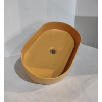 White Ceramic Blade, накладная овальная раковина 60x36x12h см, цвет оранжевый матовый