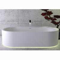 KNIEF Moon ванна отдельностоящая 190x90x50 cm, c встроенной LED подсветкой ,с  слив переливом , цвет белый матовый