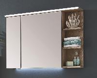 Puris Purefaction, зеркальный шкаф (2 двери) с LED подсветкой 900 мм правый, цвет дуб чарлстон