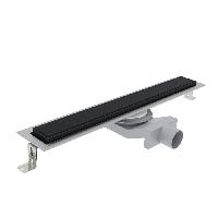 Plumberia Selection Трап душевой PS IN-TILE 6x90 2устор. накладка из нерж.стали, комбинир.затвор с горизонт. Выпуском Ду 50мм,40л/мин, черн.матов.