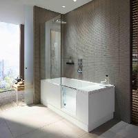 DURAVIT Shower + Bath Bathtub Ванна 1700х750хh2105 мм, с входной дверью и душевой шторкой, SX - левосторонняя, цвет: белый (без слива-перелива)