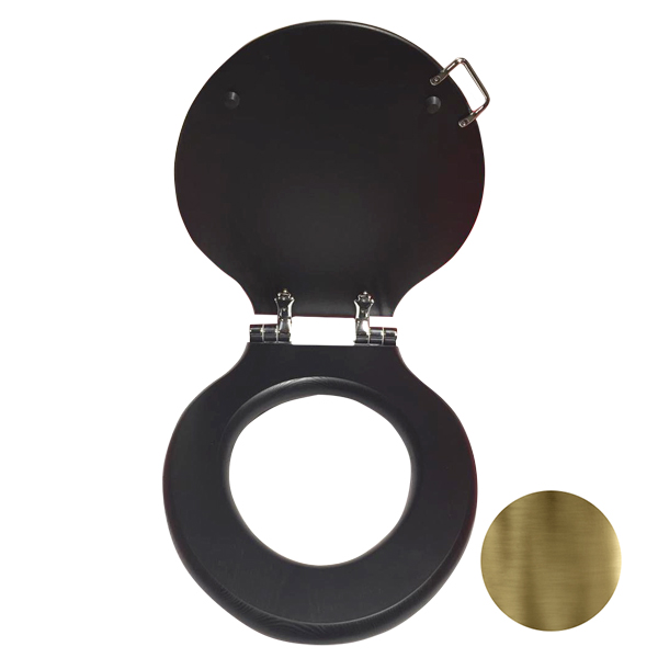 Devon Etoile/New Etoile Сиденье для унитаза из массива дуба, цвет: темный/петли состаренная бронза с микролифтом 