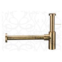 Daniel Suvi Decora Сифон для раковины, под донный клапан, античное золото/декор Spiral серый