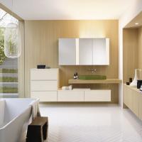 BURGBAD RC40 Зеркальный шкаф 500х150х800 мм., левый, зеркальная дверь с обоих сторон, 1 стеклянная полка, цвет Champagner глянцевый