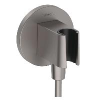 HANSGROHE FIXFIT S Шланговое подсоединение с держателем ручного душа, цвет  черный хром