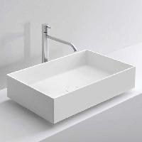 MILLDUE  Раковина  STEP 63_12 накладная из CRISTALPLANT ,63х38х12,2 см, без отв для смесителя, цвет белый матовый