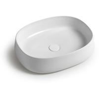 White Ceramic Jumper, накладная прямоугольная раковина 50x40x13h см, цвет серый матовый