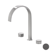 Newform Ionika Смеситель для раковины на 3 отв, излив 235 мм , цвет:  PVD brushed stainless steel