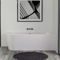 KNIEF Wall Corner L Ванна в правый угол, 180х80х60см, с щелев. переливом, сливной клапан хром, ванна цвет белый глянцевый