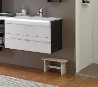 Marlin 3250star, тумба под левую раковину 100 см (2 ящика, вырез под сифон справа), цвет белый шелковый глянец