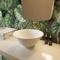 TW Раковина BARBRO 460 C для установки на столешницу Ø460 мм., без перелива, цвет  белый матовый