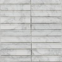 pixmosaic PIX 341 Bianco Carrara, Concave, чип 30х151 мм, сетка 305х318х12 мм, Матовая