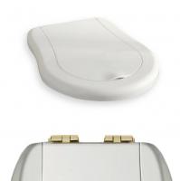 KERASAN Retro Сиденье NEW для унитаза  цвет белый/золото (микролифт)