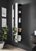 Puris Rounds, высокий шкаф (1 зеркальная дверь) 400 мм левый, цвет белый высокоглянцевый