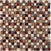 pixmosaic PIX721 из мрамора и стекла, чип 15x15 мм, сетка 300х300x8 мм