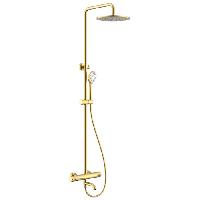 NEMO NM-9012BG Душевая колонна термостатическая, с изливом, с ручным (ABS) и верхним душем (250 мм)