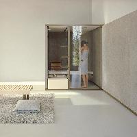 Effegibi BodyLove H Хаммам 200x176xh220 см, размещение пристенное L.H., отделка трубчатое стекло (Flutes), наружные стены гладкое стекло