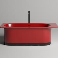 Salini NINFEA Ванна отдельностоящая 1800х820х575мм, донный клапан, сифон, интегр. слив-перелив, мат-л: S-stone -матовый; фурн-ра и ванна цвет RAL3002