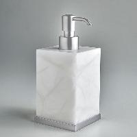 3SC Baster Square Дозатор настольный 8хh18x8 см с основанием, цвет алебастр/хром