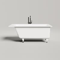 Salini CASCATA  KIT Встраиваемая ванна с прямоугольной чашей 1500x700x625 мм, ножки,  S-Stone, белый матовый (NEW2025)