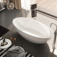 GRUPPO TREESSE CAREZZA Ванна отдельностоящая 1800х850х520 мм., с сливом-переливом и сифоном, SOLID SURFACE, цвет белый глянцевый