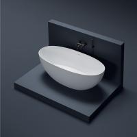 Gruppo Treesse Vera Ванна отдельностоящая овальная 150х72х55см из искусственного камня, цвет белый глянцевый