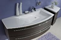 Puris Crescendo, тумба под раковину 1200 мм левая, цвет черный структурный