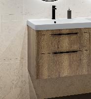 IBX ROUND, тумба под раковину 60 см, 2 ящика с ручкой хром, цвет белый глянцевый лак