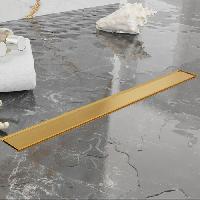 Plumberia Selection Трап душевой PS IN-TILE 6x70 2устор. накладка из нерж.стали, комбинир.затвор с горизонт. Выпуском Ду 50мм,40л/мин, золото браш.