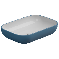 Раковина накладная биколор 60x42 см GSG Ceramic Design Easy EALAVRE60BI000/027, White/Denim Matt