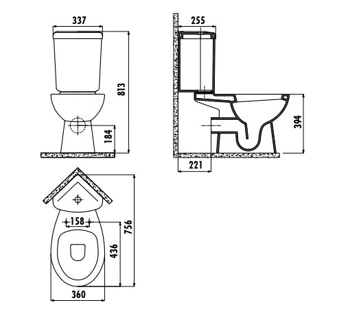 CREAVIT CORNER Бачок угловой SD440.00000 