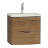 Тумба Nest с раковиной c 2мя ящиками, 60 см, с LED подсветкой, цвет натуральная древесина 