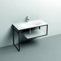 KERASAN SHAPE LOUISE Структура 1020х520 мм., напольная, нержавеющая сталь, полка белая, цвет черный матовый