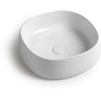 White Ceramic Jumper, накладная квадратная раковина 42x42x15h см, цвет белый глянцевый