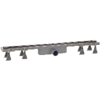 Дренажный канал 120 см, подрезаемый, гидрозатвор, ABS, горизонтальный выход OMP Tea Sumisura 983.401.8.N, оружейная сталь