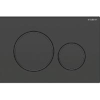 Geberit Sigma20 Клавиша для двойного смыва, круглая: черный матовый лак, легкоочищ. покр., декор. кольца: черный