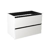 Visobath Granada, тумба 60 см, 2 ящика c черными ручками, цвет белый матовый лак (B-Ada)