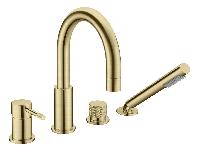 Смеситель врезной на борт ванны UNO Matt Gold