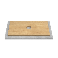 Столешница пластик HPL 38 мм Туя, 1 вырез, (с наметками под 1 вырез), 995х458 мм