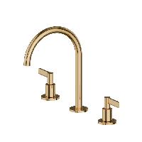 Newform Blink Chic Смеситель для раковины на 3 отв, излив 180мм, цвет: PVD Glossy gold