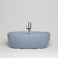 Salini LUCE Ванна отдельностоящая 1700х850х580мм, донный клапан "Up&Down", сифон,  слив-перелив, мат-л: S-stone -матовый;, RAL5014. Фурнитура: RAL5014