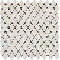 pixmosaic PIX 284 Bianco Dolomite, Cinderella Grey, чип 39x24 мм, сетка 286х295x7 мм, Полированная