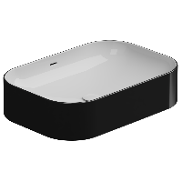 Раковина накладная биколор 60x42 см GSG Ceramic Design Easy EALAVTP60BI000/002, White/Black Shiny