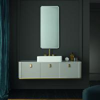 VITAGE milldue edition Tailor Тумба для раковины 450х470х360 мм., 1 выдвижной ящик, ручка матовое золото, цвет глянцевый Nuvola