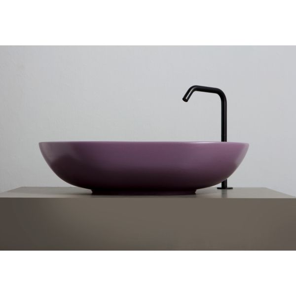 White Ceramic Balisong, накладная овальная раковина 60x40x15h см, цвет сливовый матовый 