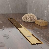 Plumberia Selection Трап душевой PS MODULAR 4x90 2устор. накладка из нерж.стали, основа из пластика 50мм,40л/мин, золото 24К