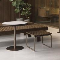 Effegibi Столик 60Øxh60 см, Каркас из окрашенного алюминия, столешница из фарфорового керамогранита белого цвета