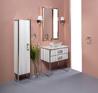 Зеркало MONACO  с подсветкой 70*110CM глянец белая +хром