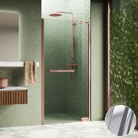 Дверь в нишу распашная 90 см (88,5-90x200) Novellini N180 N1801B90-1B, профиль Silver, стекло прозрачное CrystalClear